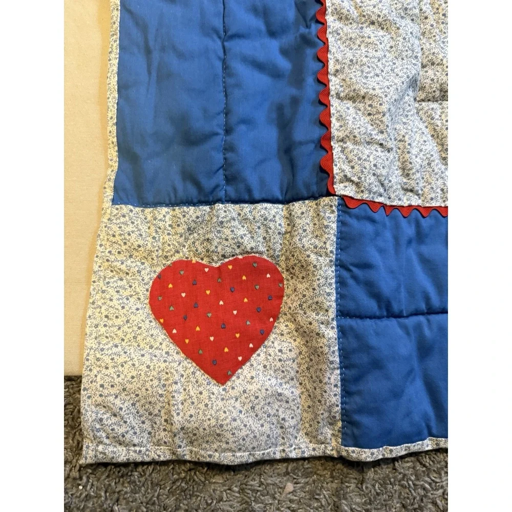 Vintage Handmade Cottage Core Fisherman Baby Toddler Nursery Quilt